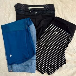 Lot of 3 Lululemon Women’s Size Leggings Yoga Pants - Multiple Colors